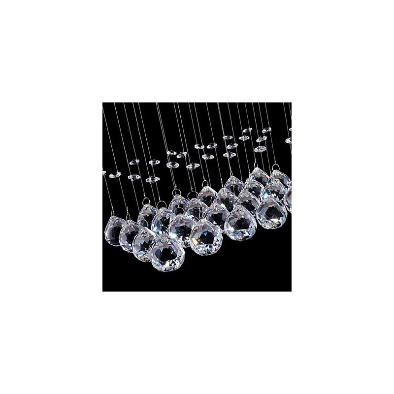 Lampada a sospensione mini LED in cristallo elettroplaccato trasparente e argento, GU10