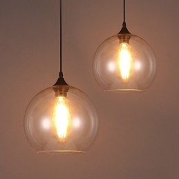 Lampada a sospensione singola con sfera in vetro stile nordico creativo