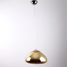 Lampadario a sospensione 1 luce in vetro dorato stile classico