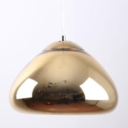 Lampadario a sospensione 1 luce in vetro dorato stile classico