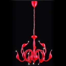 Lampadario moderno contemporaneo in metallo elettroplaccato stile candela 8 luci G4
