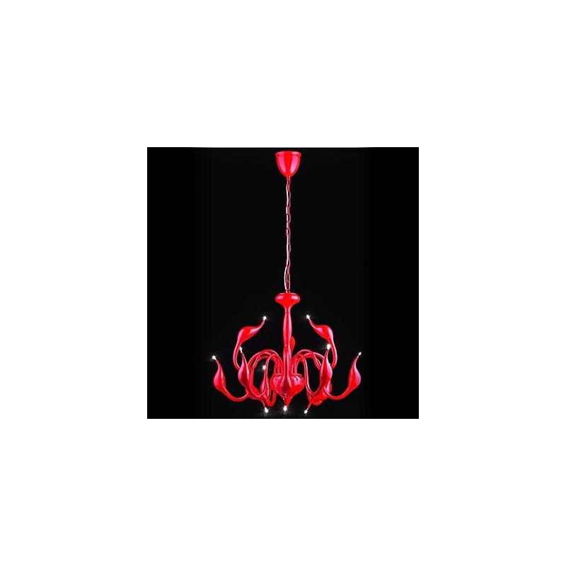 Lampadario moderno contemporaneo in metallo elettroplaccato stile candela 8 luci G4