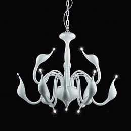 Lampadario moderno contemporaneo in metallo elettroplaccato stile candela 8 luci G4