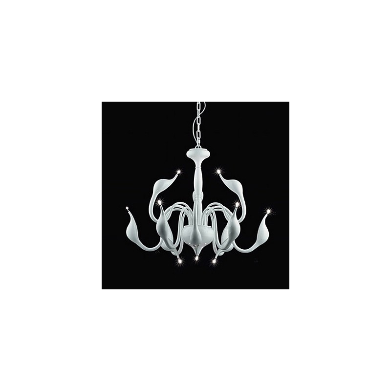 Lampadario moderno contemporaneo in metallo elettroplaccato stile candela 8 luci G4