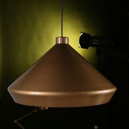 Lampadario a sospensione retrò industriale americano in ottone antico