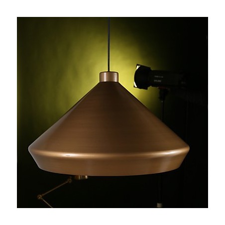Lampadario a sospensione retrò industriale americano in ottone antico
