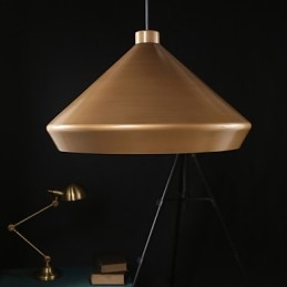 Lampadario a sospensione retrò industriale americano in ottone antico
