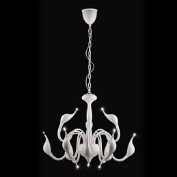 Lampadario moderno contemporaneo in metallo elettroplaccato stile candela 8 luci G4