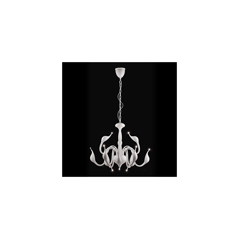 Lampadario moderno contemporaneo in metallo elettroplaccato stile candela 8 luci G4