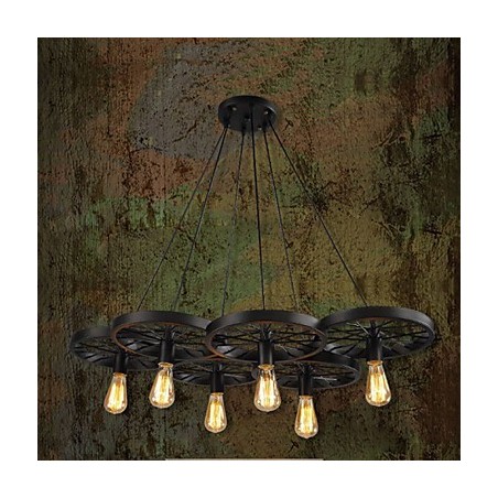 Lampada a sospensione nera in metallo stile retrò mini 3 luci E26/E27