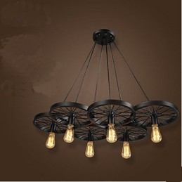 Lampada a sospensione nera in metallo stile retrò mini 3 luci E26/E27
