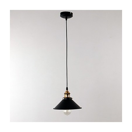 Lampada a sospensione mini ciotola retrò classica tradizionale nera in metallo