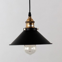 Lampada a sospensione mini ciotola retrò classica tradizionale nera in metallo