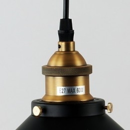 Lampada a sospensione mini ciotola retrò classica tradizionale nera in metallo