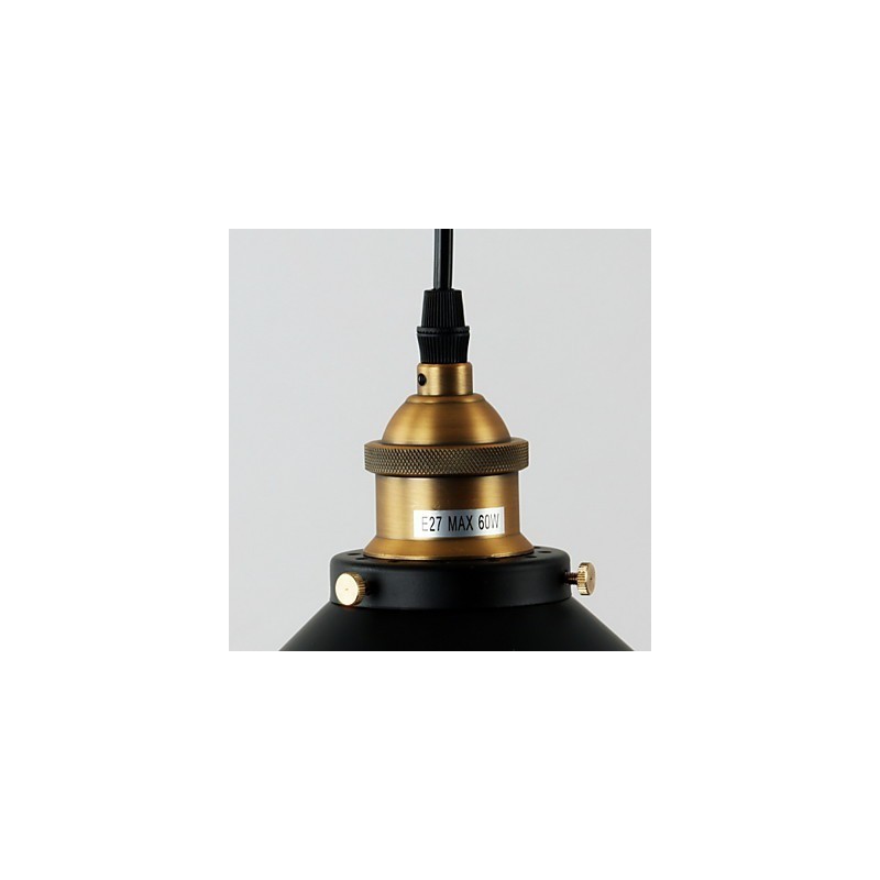 Lampada a sospensione mini ciotola retrò classica tradizionale nera in metallo