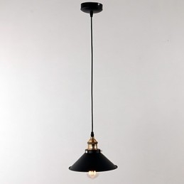 Lampada a sospensione mini ciotola retrò classica tradizionale nera in metallo