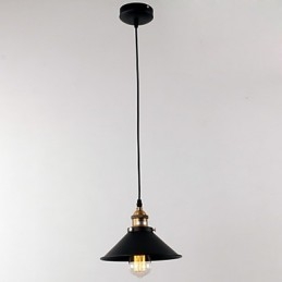 Lampada a sospensione mini ciotola retrò classica tradizionale nera in metallo