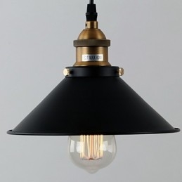 Lampada a sospensione mini ciotola retrò classica tradizionale nera in metallo