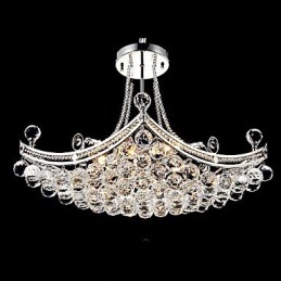 Lampada a sospensione moderna in metallo galvanizzato e cristallo, argento, 45 cm