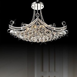 Lampada a sospensione moderna in metallo galvanizzato e cristallo, argento, 45 cm