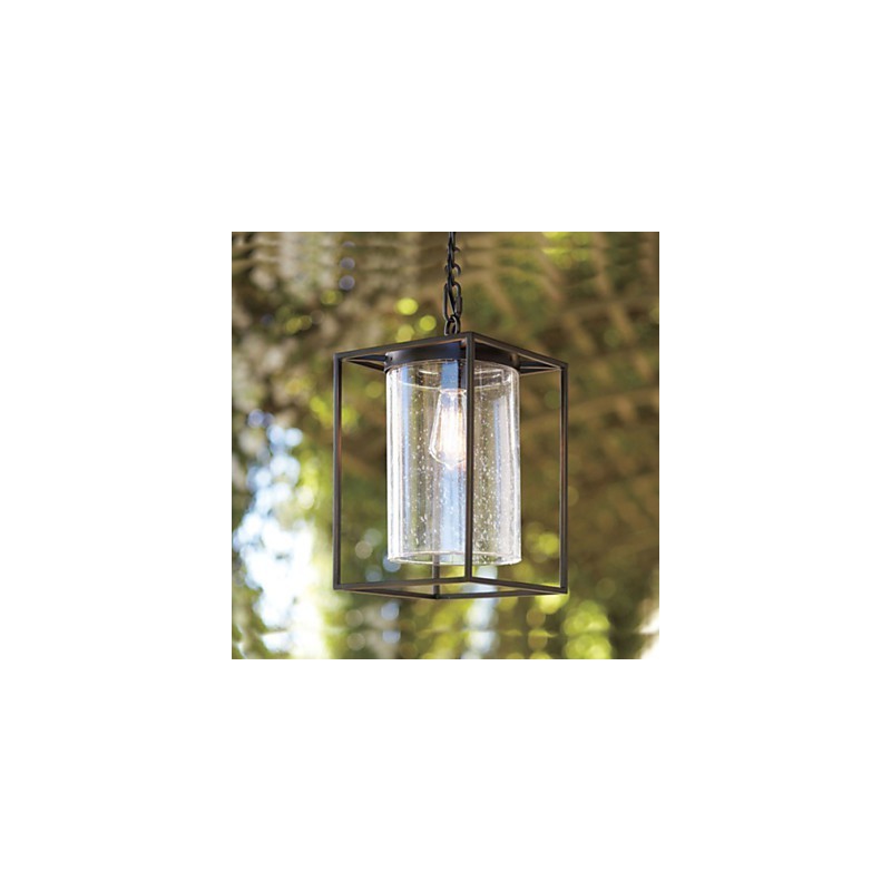 Lampada a sospensione in vetro stile country nordico nera