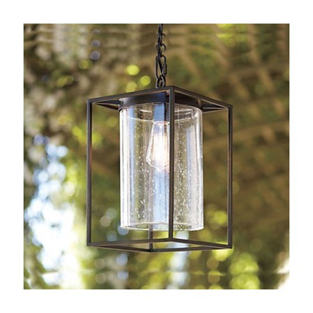 Lampada a sospensione in vetro stile country nordico nera