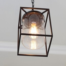 Lampada a sospensione in vetro stile country nordico nera
