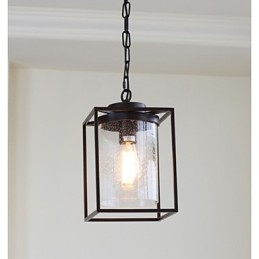 Lampada a sospensione in vetro stile country nordico nera