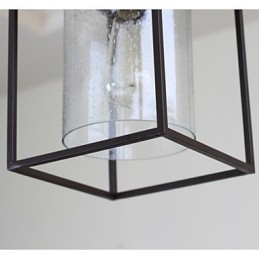 Lampada a sospensione in vetro stile country nordico nera