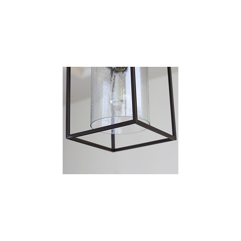 Lampada a sospensione in vetro stile country nordico nera