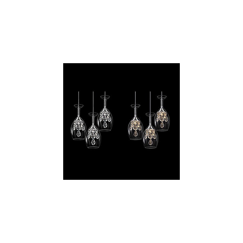 Lampadario a sospensione moderno contemporaneo in metallo argento con 4 LED integrati