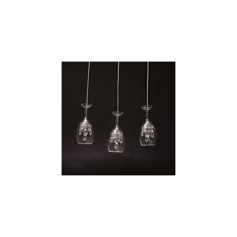 Lampadario a sospensione moderno contemporaneo in metallo argento con 4 LED integrati