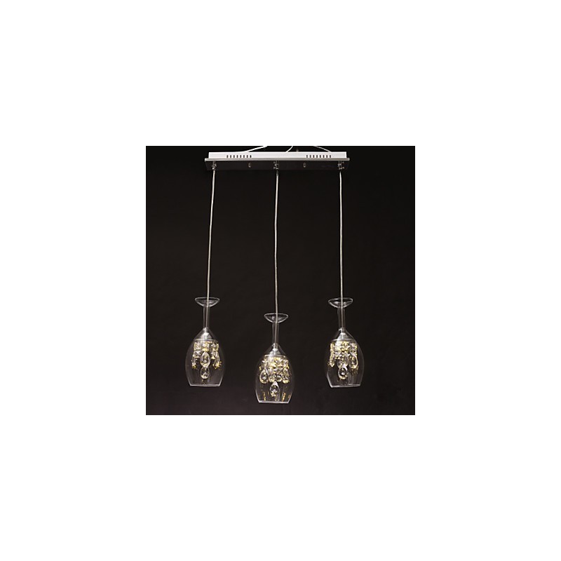 Lampadario a sospensione moderno contemporaneo in metallo argento con 4 LED integrati