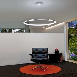 Lampada a sospensione LED Living Ring moderna argento 60 cm