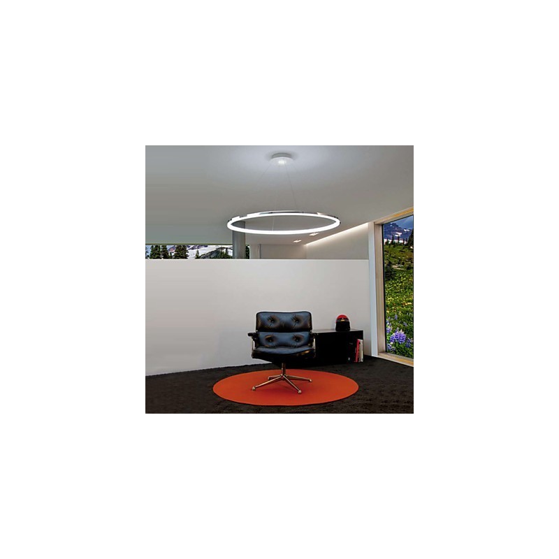 Lampada a sospensione LED Living Ring moderna argento 60 cm