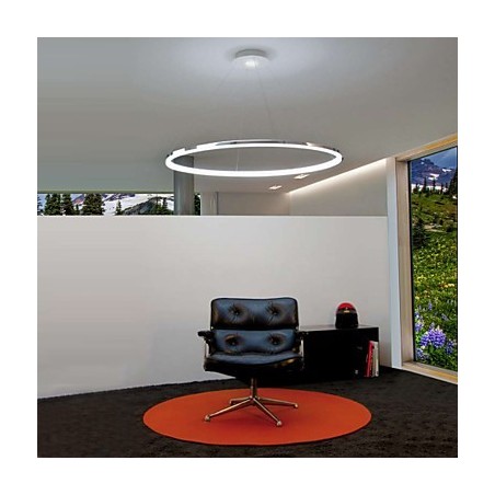 Lampada a sospensione LED Living Ring moderna argento 60 cm