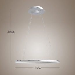 Lampada a sospensione LED Living Ring moderna argento 60 cm