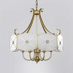 Lampada a sospensione in rame con design decorativo, 7 luci
