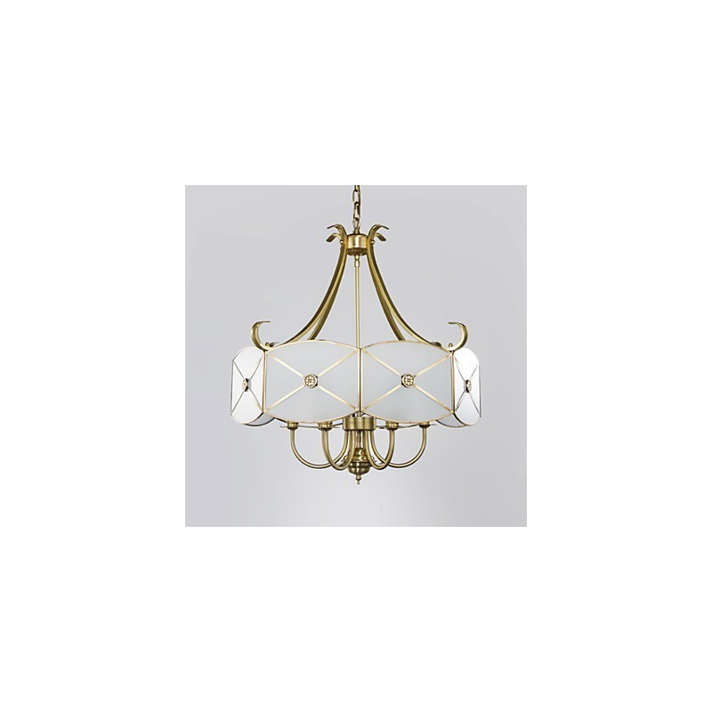 Lampada a sospensione in rame con design decorativo, 7 luci