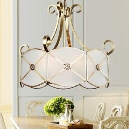 Lampada a sospensione in rame con design decorativo, 7 luci