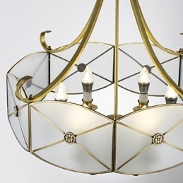 Lampada a sospensione in rame con design decorativo, 7 luci
