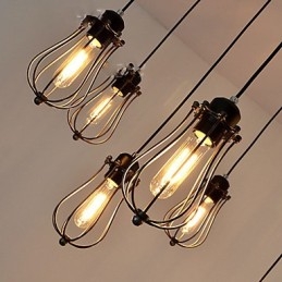 Lampadario a sospensione vintage Edison regolabile 10 luci E26/E27 in metallo