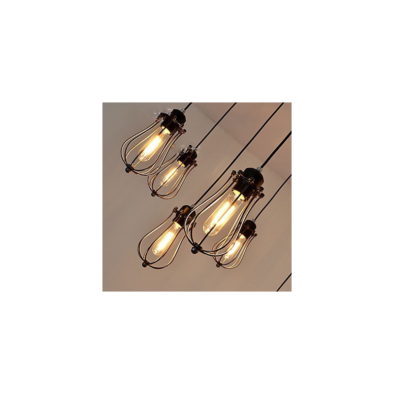 Lampadario a sospensione vintage Edison regolabile 10 luci E26/E27 in metallo