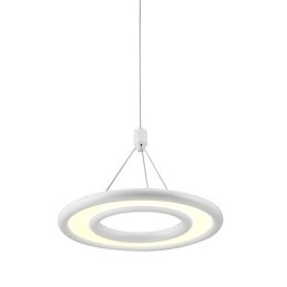 Lampada a sospensione LED integrato 16 W in metallo bianco, regolabile 120 cm