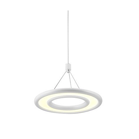 Lampada a sospensione LED integrato 16 W in metallo bianco, regolabile 120 cm