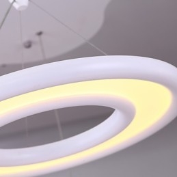 Lampada a sospensione LED integrato 16 W in metallo bianco, regolabile 120 cm