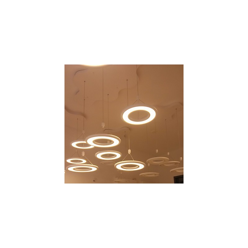 Lampada a sospensione LED integrato 16 W in metallo bianco, regolabile 120 cm