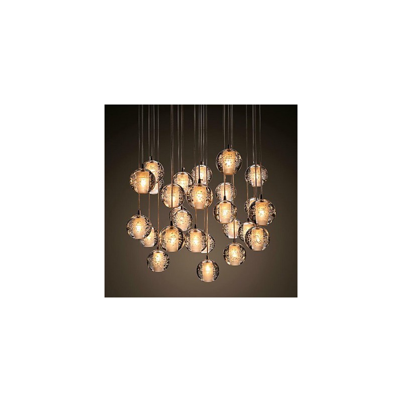 Lampada a sospensione moderna e contemporanea G4 3W cromata in cristallo
