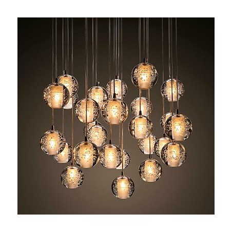 Lampada a sospensione moderna e contemporanea G4 3W cromata in cristallo