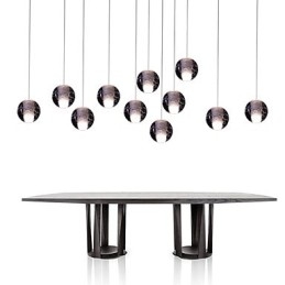 Lampada a sospensione moderna e contemporanea G4 3W cromata in cristallo